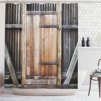 Rustic Antique Wooden Door Exterior Facades Rural Oak Timber Weathered Picture, Fabric Bathroom Set with Hooks
Rustic Antique Wooden Door Exterior Facades Rural Oak Timber Weathered Picture, Fabric Bathroom Set with Hooks