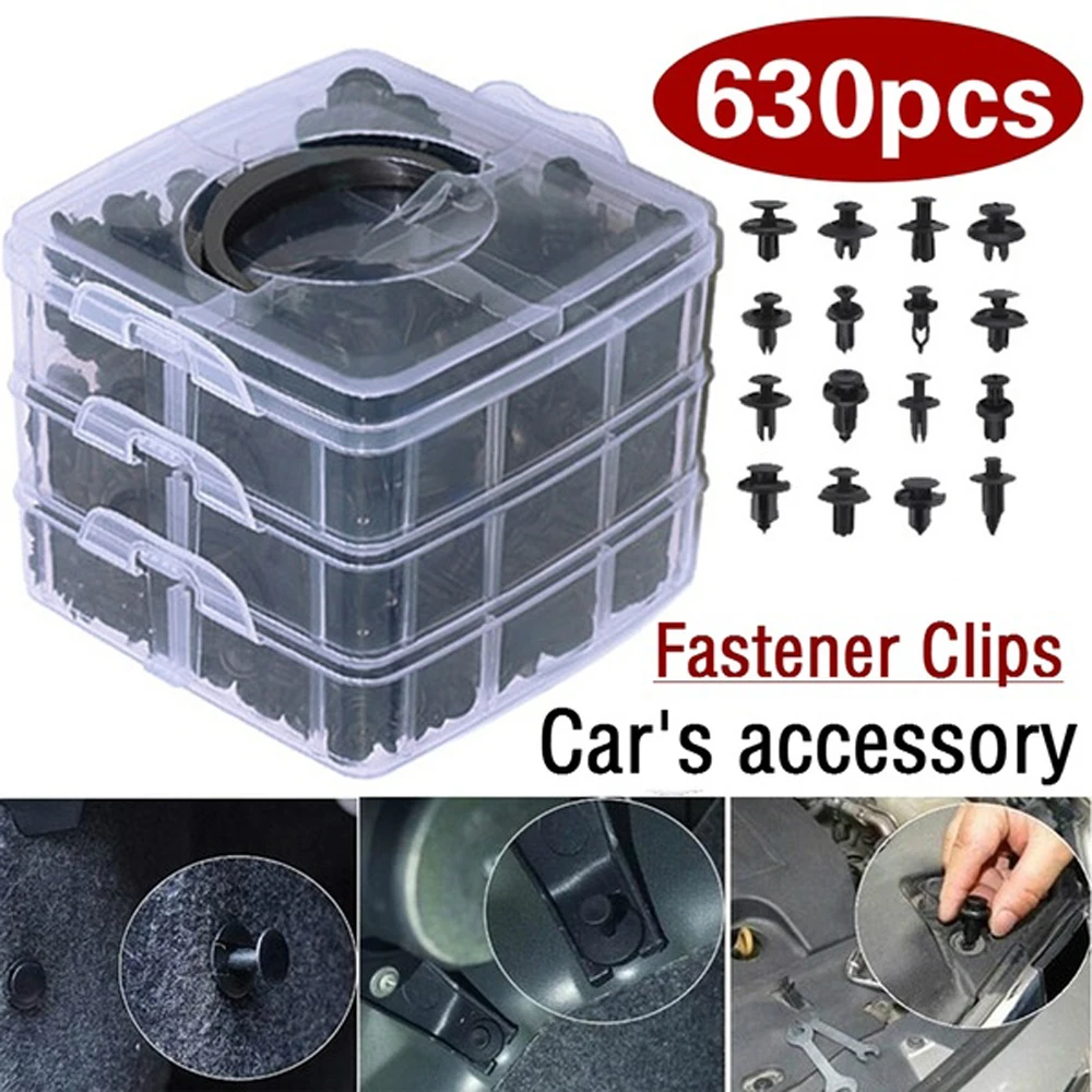 630pcs/Set Car Body Push Pin Rivets Car Bumper Repairing Kits Fastener Clip Expansion Clips With Spanner Car Accessories
630pcs/Set Car Body Push Pin Rivets Car Bumper Repairing Kits Fastener Clip Expansion Clips With Spanner Car Accessories