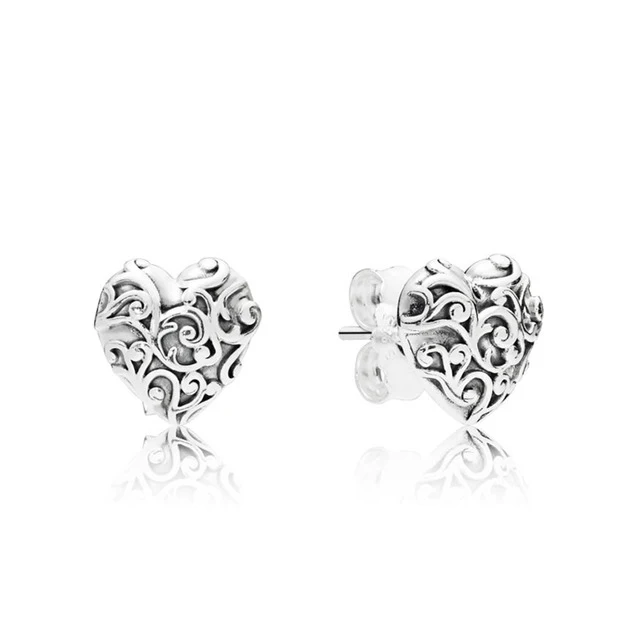 

Kristie 100% 925 Sterling Silver New Glamorous Pleasing 297693 REGAL HEARTS EARRING STUDS Original Jewelry Free Shipping