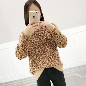 2019 Autumn Winter Women Vintage Leopard Thick Warm Knitted Pullovers Sweater Female Casual Tricot Outerwear Jumper Tops K128
2019 Autumn Winter Women Vintage Leopard Thick Warm Knitted Pullovers Sweater Female Casual Tricot Outerwear Jumper Tops K128