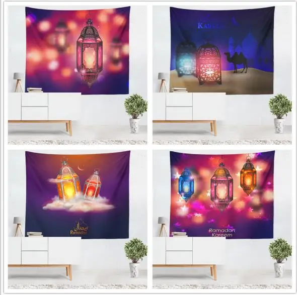Hanging Wall Tapestry Muslim Ramadan Decorative Lantern Tapestry Halal Eid al-Fitr Home Decor 150x130cm/150x100cm Polyester
Hanging Wall Tapestry Muslim Ramadan Decorative Lantern Tapestry Halal Eid al-Fitr Home Decor 150x130cm/150x100cm Polyester