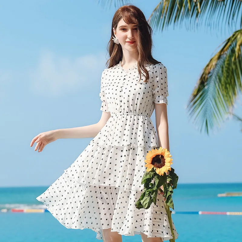 Wasteheart Summer White Women Long Dresses Holiday Sexy Sundress Dresses Chiffon Dots Sweet Beach Style Lanon Sweet Dresses
Wasteheart Summer White Women Long Dresses Holiday Sexy Sundress Dresses Chiffon Dots Sweet Beach Style Lanon Sweet Dresses