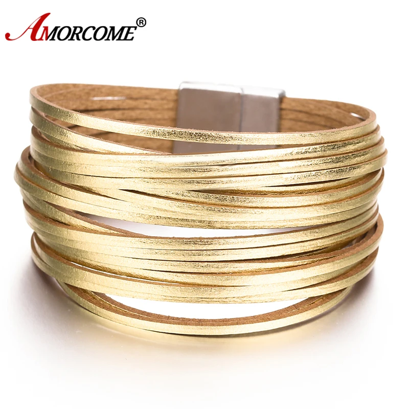 Flashbuy Alloy Gold Silver Leather Wrap Bracelets 20 Strip Multi-Row Bangles For Women Multilayer Wide Female Jewelry
Flashbuy Alloy Gold Silver Leather Wrap Bracelets 20 Strip Multi-Row Bangles For Women Multilayer Wide Female Jewelry