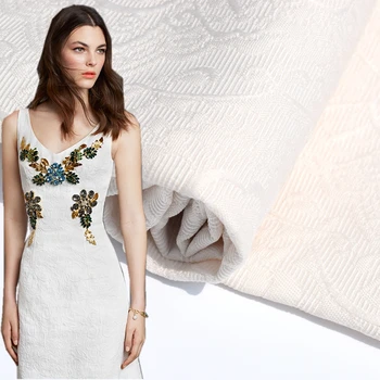 Cream white high-end heavy dark grain three-dimensional embossed cotton jacquard brocade plush fabric for dress cheap fabrics
Cream white high-end heavy dark grain three-dimensional embossed cotton jacquard brocade plush fabric for dress cheap fabrics