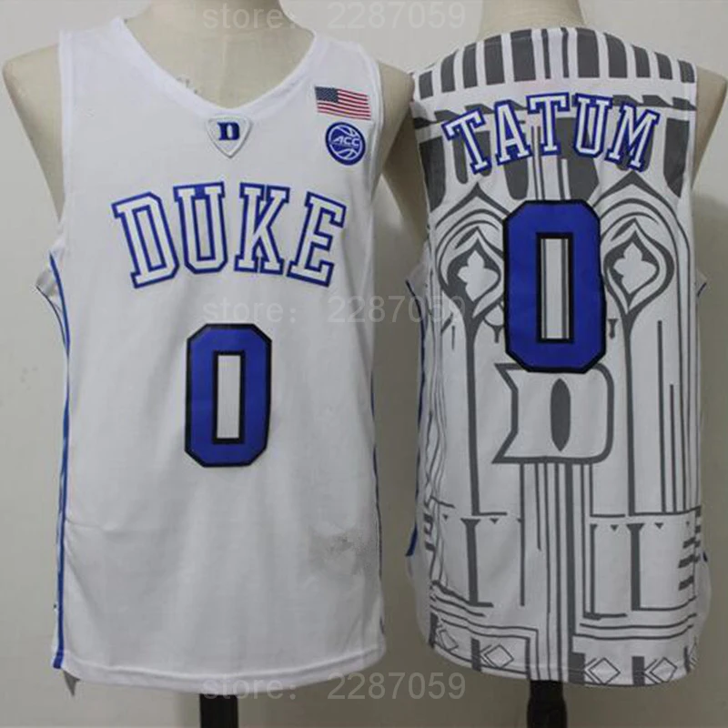 

Ediwallen 0 Jayson Tatum College Jersey Duke Blue Devils Men Basketball Jerseys For Sport Fans All Stitched Blue Black White