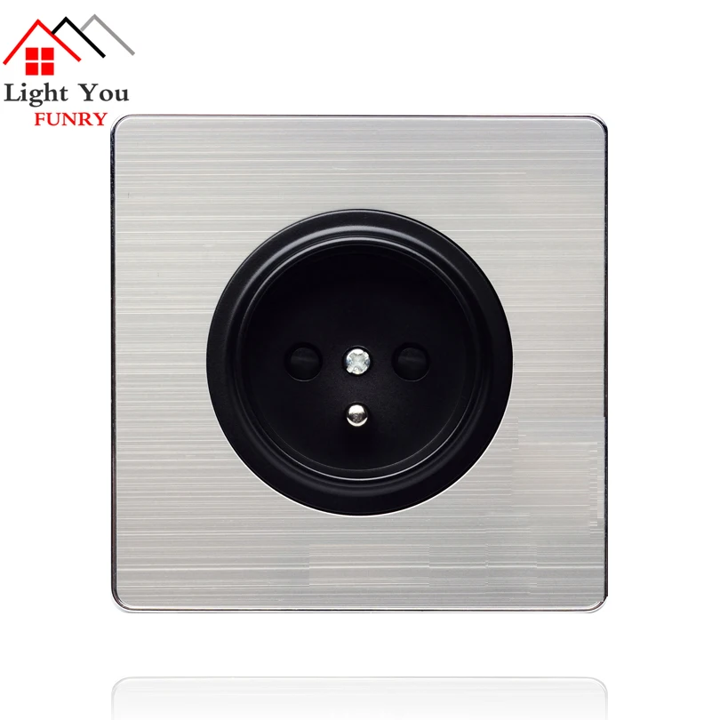 EU French Socket panel black round stainless steel wall power supply 16A French standard socket 86*86mm
EU French Socket panel black round stainless steel wall power supply 16A French standard socket 86*86mm
