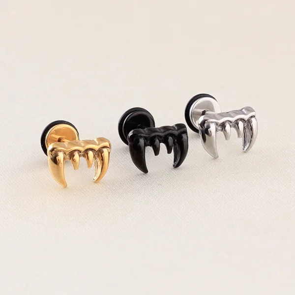2pcs Unique titanium Steel Vampire Fangs Cartilage Tooth Punk Ear stud Earrings for women men unisex brincos fashion jewelry
2pcs Unique titanium Steel Vampire Fangs Cartilage Tooth Punk Ear stud Earrings for women men unisex brincos fashion jewelry