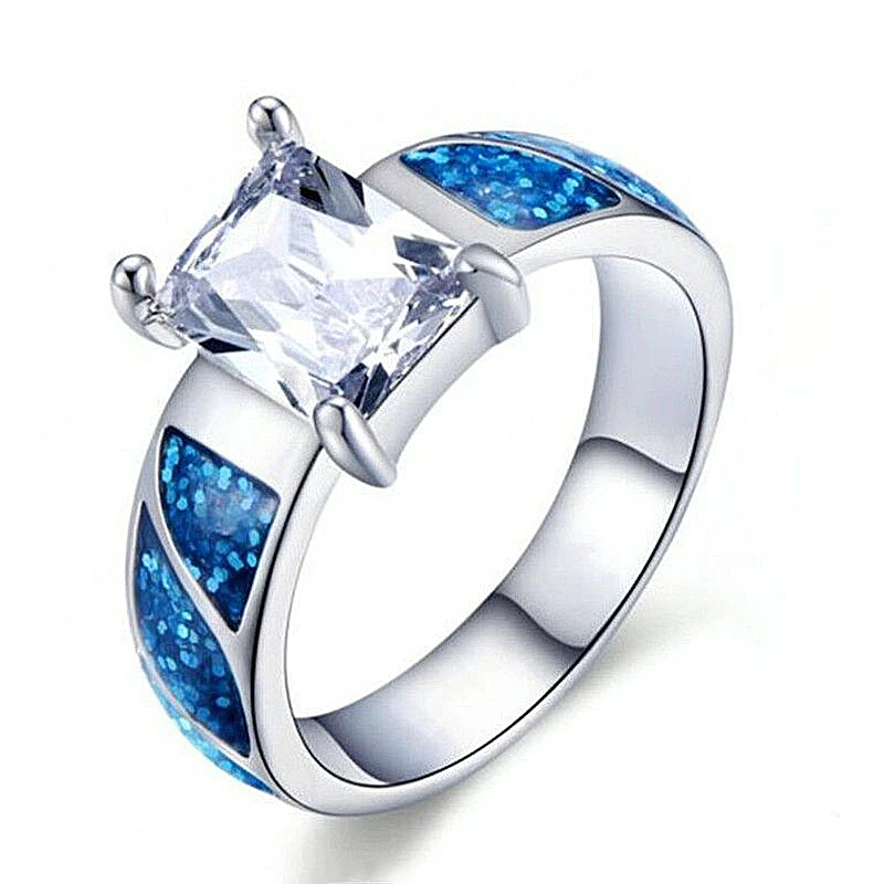 Luxury Brand Zirconia Wedding Ring Fashion Blue Enamel Stainless Steel Ring Jewelry Promise Engagement Rings For Women O5C172
Luxury Brand Zirconia Wedding Ring Fashion Blue Enamel Stainless Steel Ring Jewelry Promise Engagement Rings For Women O5C172