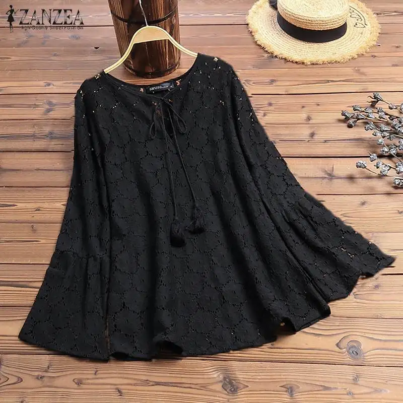 Women's Blouse 2019 ZANZEA Bohemian Summer Lace Tops Long Sleeve Shirts Female V Neck Blusas Mujer White Tunic Plus Size Chemise
Women's Blouse 2019 ZANZEA Bohemian Summer Lace Tops Long Sleeve Shirts Female V Neck Blusas Mujer White Tunic Plus Size Chemise