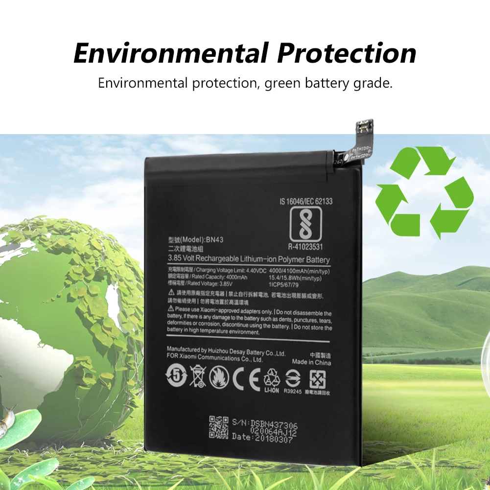 High quality Replacement Batter Original BN-43 BN43 Rechargeable Battery For Xiaomi Redmi Note 4X 3.85V 4100MAH High Efficiency
High quality Replacement Batter Original BN-43 BN43 Rechargeable Battery For Xiaomi Redmi Note 4X 3.85V 4100MAH High Efficiency