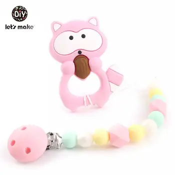 Let's Make Silicone Raccoon Teethers Dummy Clip Chain Stainless Steel Metal Nipple Clip Cartoon Teething Pacifier Clips Chains
Let's Make Silicone Raccoon Teethers Dummy Clip Chain Stainless Steel Metal Nipple Clip Cartoon Teething Pacifier Clips Chains