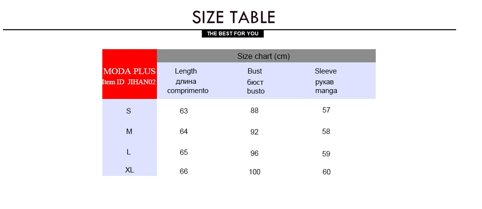 SIZE CHART