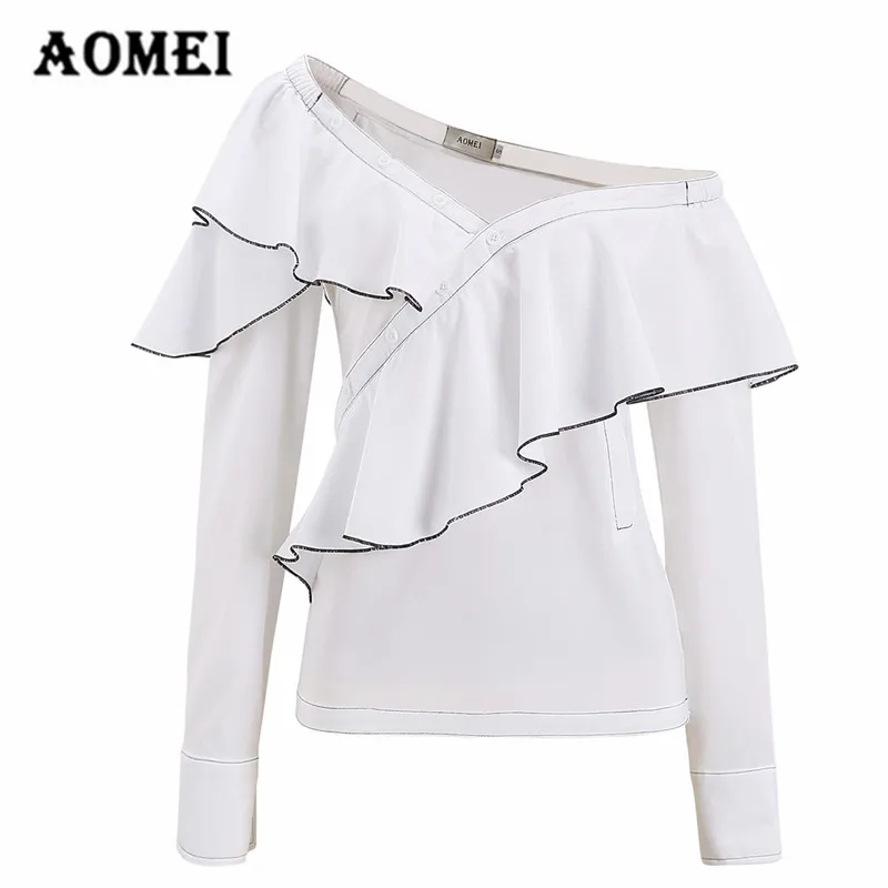Women Rainbow Stripe Blouse Shirts Full Sleeves Ruffled Off Shoulder Irregular Collar Beachwear Sexy Tops Fashion Spring Blusa
Women Rainbow Stripe Blouse Shirts Full Sleeves Ruffled Off Shoulder Irregular Collar Beachwear Sexy Tops Fashion Spring Blusa