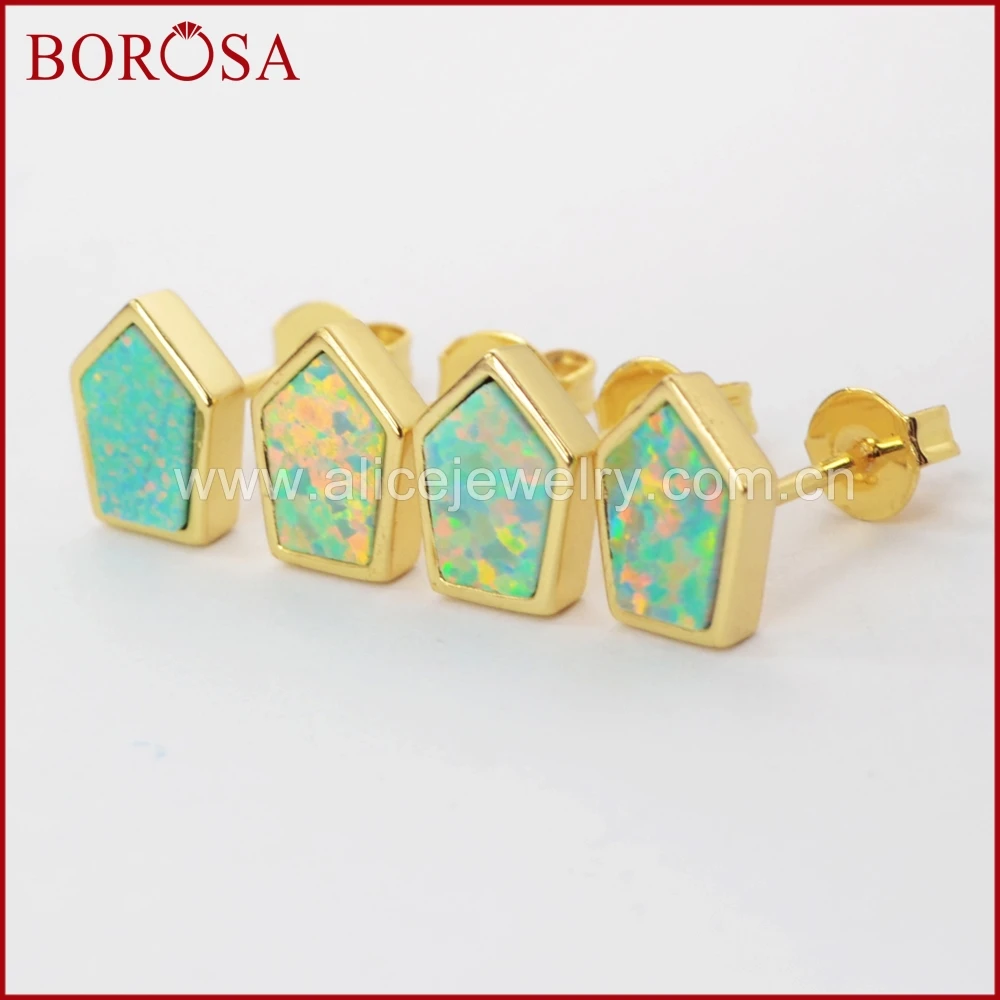 BOROSA 5pairs Japanese Opal Druzy Stud Earrings for Women, Gold Color Bezel Shield Shape White Opal Earrings Gems Jewelry ZG0211
BOROSA 5pairs Japanese Opal Druzy Stud Earrings for Women, Gold Color Bezel Shield Shape White Opal Earrings Gems Jewelry ZG0211