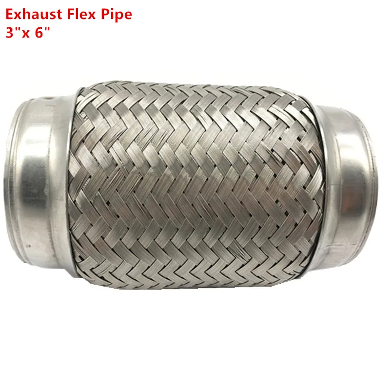 

3" x 6" Stainless Steel Exhaust Flex Pipe Double Braid Braided Flexi Flexible Joint Leak Repair Tube