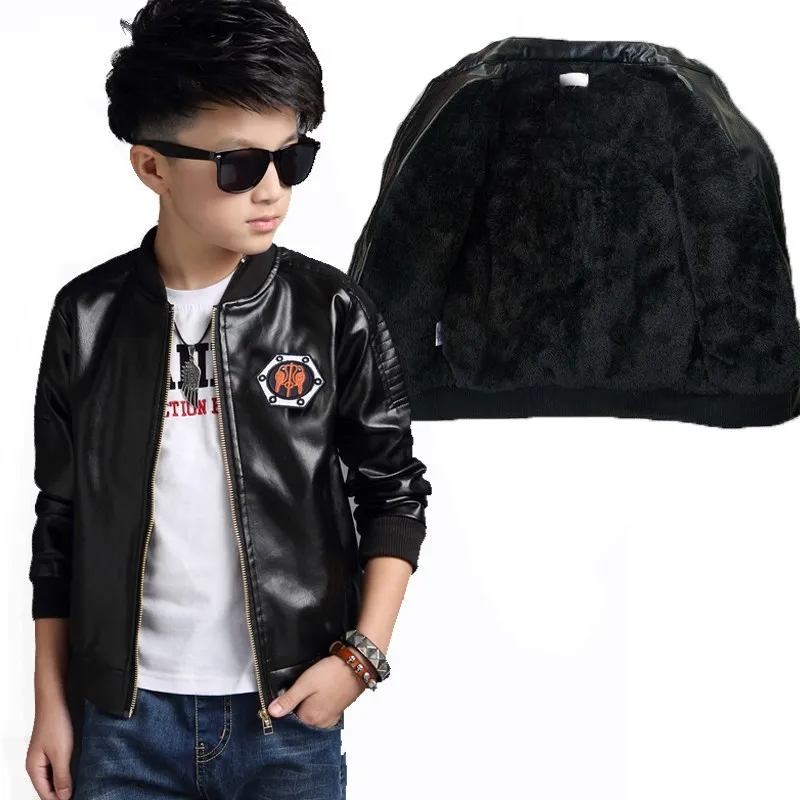 3-16 Years Teenager Boys PU Leather Jacket New 2019 Kids Thick Plus Velvet Leather Jacket Coats Boys Outerwear Children Clothes
3-16 Years Teenager Boys PU Leather Jacket New 2019 Kids Thick Plus Velvet Leather Jacket Coats Boys Outerwear Children Clothes