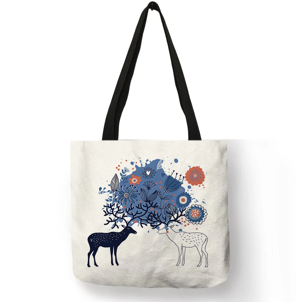 Unisex High Quality Eco Linen Foldable Cloth Tote Bags Nordic Deer Silhouette Handbag Multi Use Decor Storage Shopping Package
Unisex High Quality Eco Linen Foldable Cloth Tote Bags Nordic Deer Silhouette Handbag Multi Use Decor Storage Shopping Package