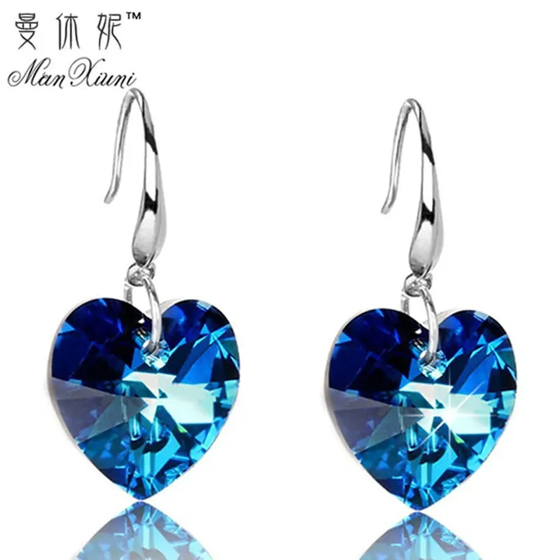 2018 Austria Crystal Silver Plated Earrings Blue Heart of Ocean Shaped Earring for Birthday Gift for Women pendientes mujer moda
2018 Austria Crystal Silver Plated Earrings Blue Heart of Ocean Shaped Earring for Birthday Gift for Women pendientes mujer moda
