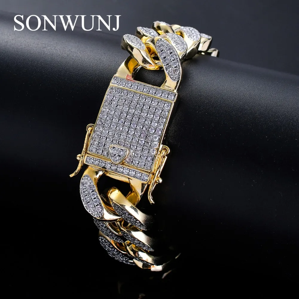 18mm width 8inch 9inch Two sizes Copper/Brass Setting CZ Bracelet Hip hop Iced Out Zircon Cuban Chain Bracelet B020
18mm width 8inch 9inch Two sizes Copper/Brass Setting CZ Bracelet Hip hop Iced Out Zircon Cuban Chain Bracelet B020