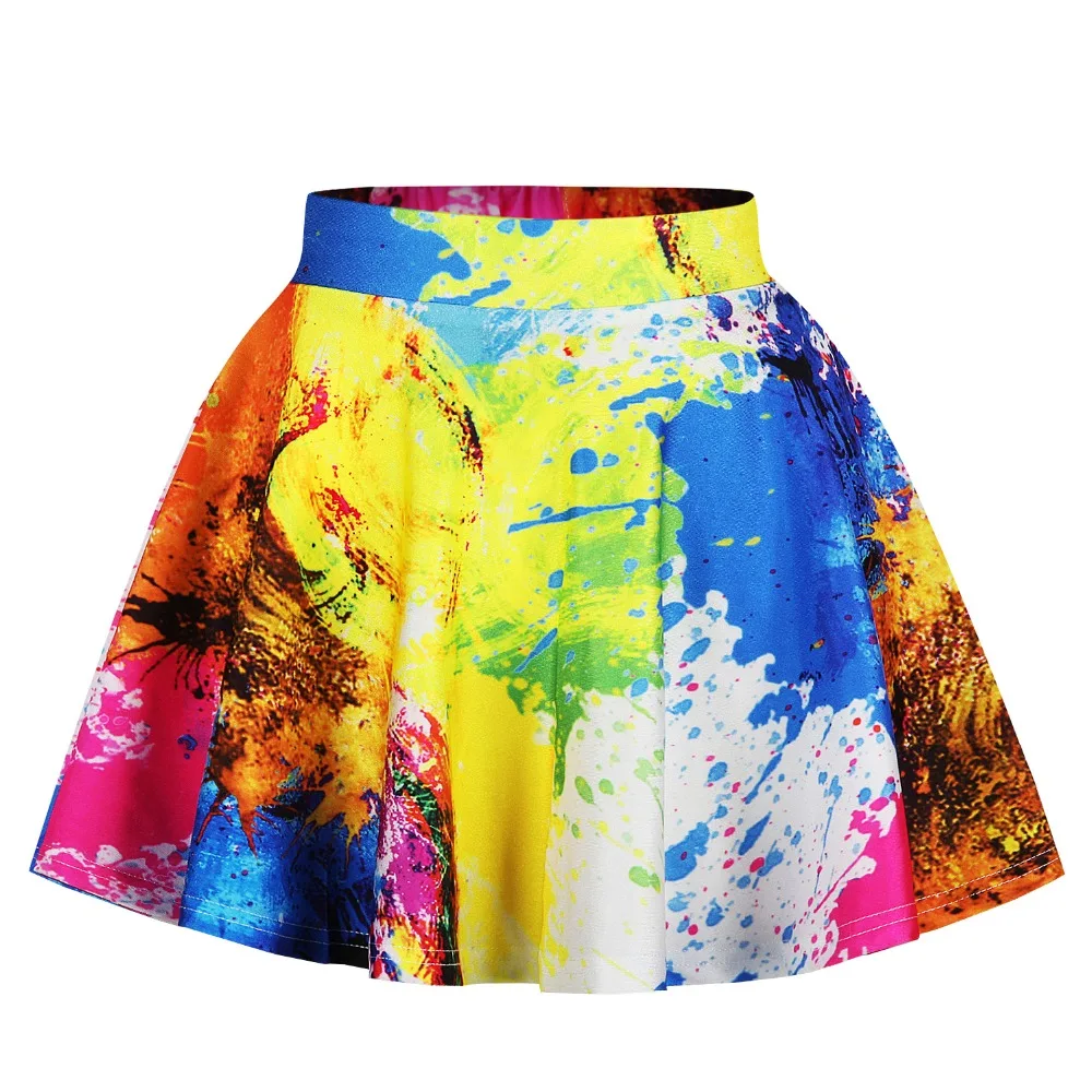 Girl's Elastic Waist 3D Digital Print Colorful Pigment mixed Fashion Blue Summer Ball Gown Skirts Big Girl's Summer Skirts 
Girl's Elastic Waist 3D Digital Print Colorful Pigment mixed Fashion Blue Summer Ball Gown Skirts Big Girl's Summer Skirts