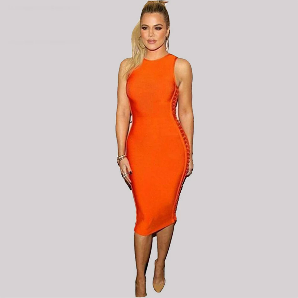 2018 Spring new women sexy Celebrity party bandage dress Runway black orang Dress O-Neck Side hollowed out Club dresses Vestidos
2018 Spring new women sexy Celebrity party bandage dress Runway black orang Dress O-Neck Side hollowed out Club dresses Vestidos