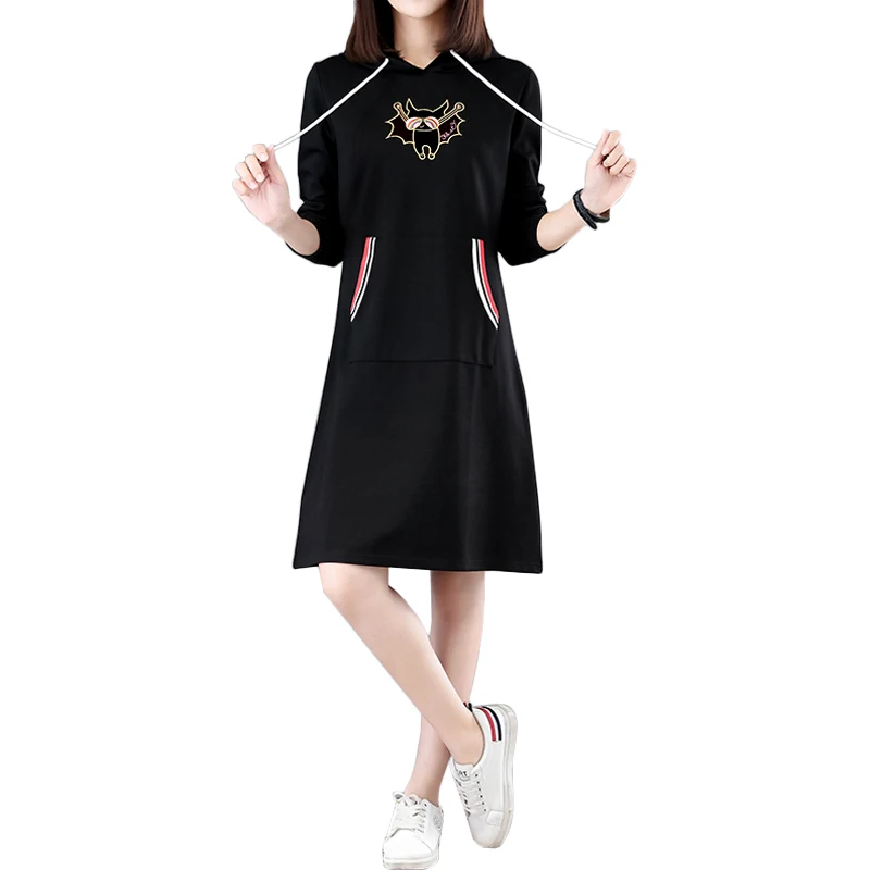Plus Size 4XL Hooded Embroidery Sweatshirt Dress 2018 Autumn Hoodies Loose Long Sleeve Mid-Long Pullover A Line Jumper Tunic
Plus Size 4XL Hooded Embroidery Sweatshirt Dress 2018 Autumn Hoodies Loose Long Sleeve Mid-Long Pullover A Line Jumper Tunic