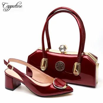 Italian Style PU With Metal Wine Color Shoes And Bag Set Italian Ladies Pumps 5CM Shoes And Bag To Match Set For Party TX-107
Italian Style PU With Metal Wine Color Shoes And Bag Set Italian Ladies Pumps 5CM Shoes And Bag To Match Set For Party TX-107