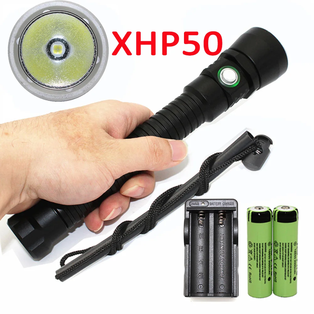XHP50 LED Diving Flashlight 2500LM Underwater Lighting Waterproof Scuba Dive Torch Lamp + 2x 18650 Battery + Charger
XHP50 LED Diving Flashlight 2500LM Underwater Lighting Waterproof Scuba Dive Torch Lamp + 2x 18650 Battery + Charger