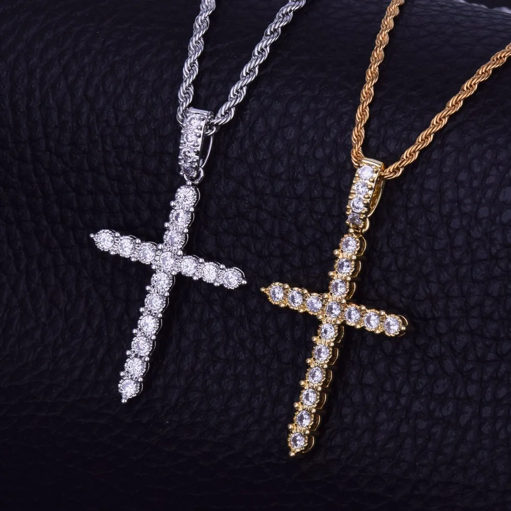 Trendy 2 Colors Plated Gold Copper Cubic Zirconia Punk Cross Necklace Pendant Chain Men Hip Hop Bizuteria For Women
Trendy 2 Colors Plated Gold Copper Cubic Zirconia Punk Cross Necklace Pendant Chain Men Hip Hop Bizuteria For Women