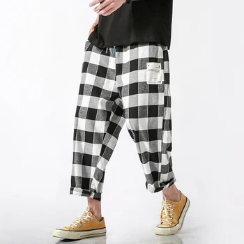 2019 New style Fashion Male autumn loose Elastic waistline Haroun pants/Men's High quality grid Casual pants Plus size S-5XL
2019 New style Fashion Male autumn loose Elastic waistline Haroun pants/Men's High quality grid Casual pants Plus size S-5XL