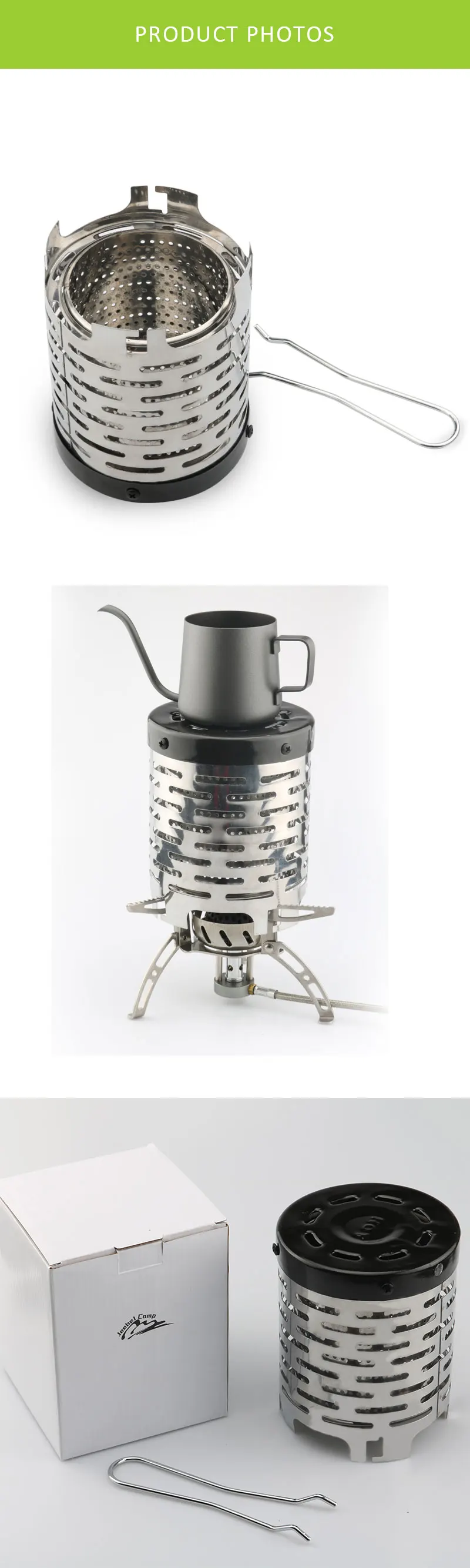 Heating attachment for all portable gas stove tent heater gas heater