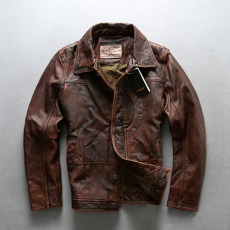 AVIREX FLY 2018 New Arrival Men's Vintage Genuine Leather Jacket Short Slim Fit Cowskin Motorcycle Biker Coat men
AVIREX FLY 2018 New Arrival Men's Vintage Genuine Leather Jacket Short Slim Fit Cowskin Motorcycle Biker Coat men