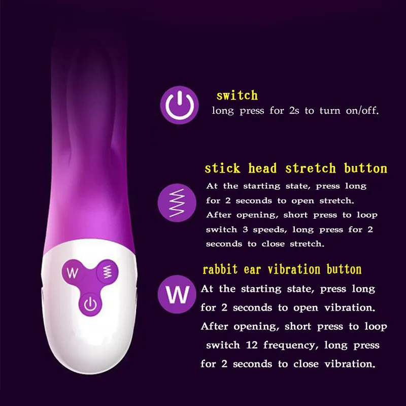 Strong Rotating Thrusting Vibrators For Women Masturbation G Spot Clitoris Stimulation Massage Stick Adult Sex Toys For Women