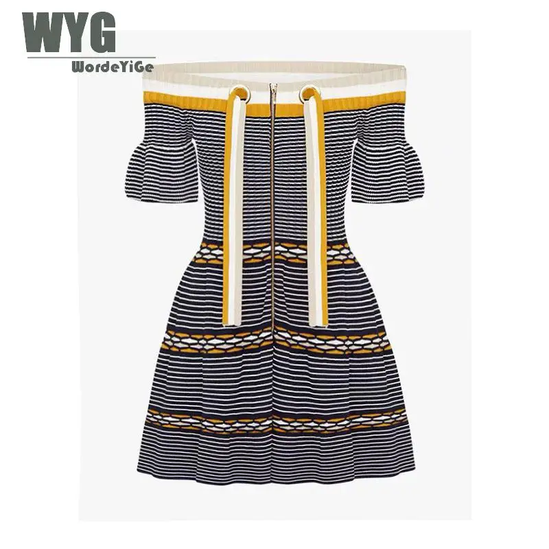 High Quality Black White Striped Knitting Dress 2019 Summer Australia Fashion Blogger Style Princess Off the Shoulder Dresses
High Quality Black White Striped Knitting Dress 2019 Summer Australia Fashion Blogger Style Princess Off the Shoulder Dresses