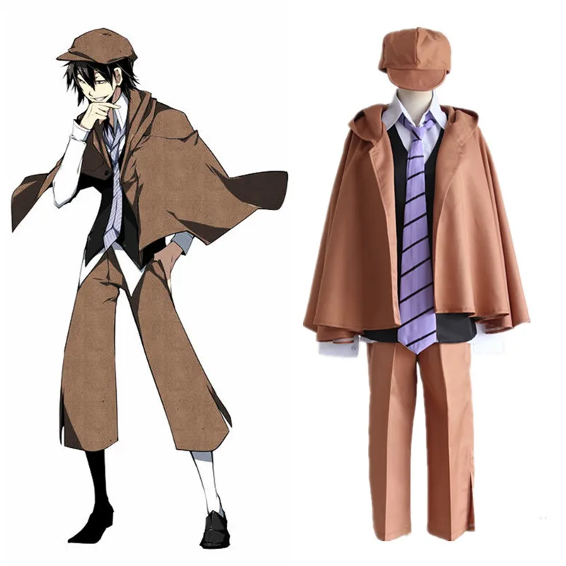 Edogawa Rampo cosplay costumes Japanese anime Bungo Stray Dogs clothing(cloak+vest +tie+cap+pants)
Edogawa Rampo cosplay costumes Japanese anime Bungo Stray Dogs clothing(cloak+vest +tie+cap+pants)