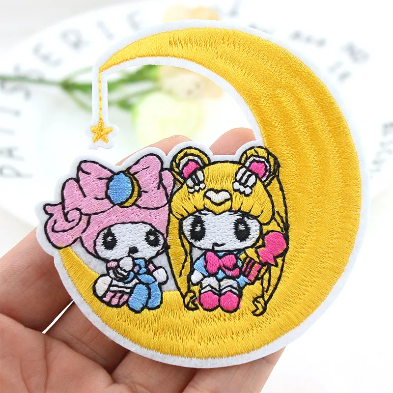 Sailor moon X My melody вышитые железные нашивки для одежды сделай сам значки в полоску