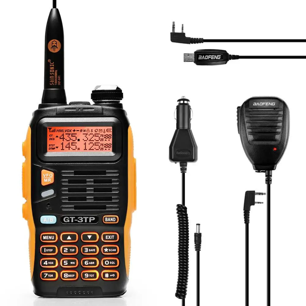 Baofeng GT-3TP Mark III Kit 1/4/8W , + Orginal Baofeng Remote Speaker, + USB Programming Cable
Baofeng GT-3TP Mark III Kit 1/4/8W , + Orginal Baofeng Remote Speaker, + USB Programming Cable