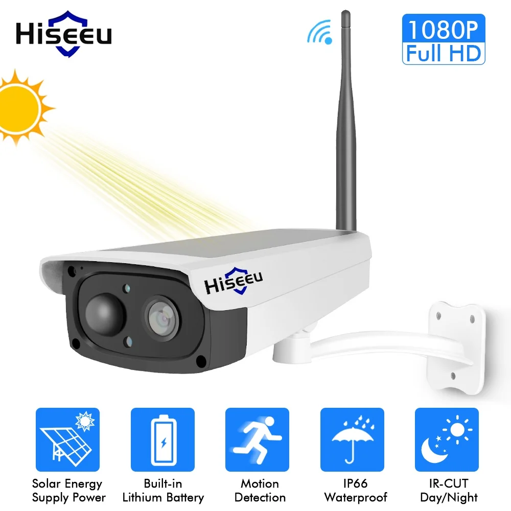 Hiseeu Solar Panel Rechargeable Batter Security WIFI IP Camera Outdoor 1080P Motion Detection E-mail Alert New PIR Sensor
Hiseeu Solar Panel Rechargeable Batter Security WIFI IP Camera Outdoor 1080P Motion Detection E-mail Alert New PIR Sensor