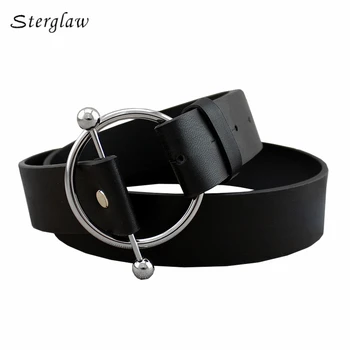 90cm Newest Silver Round buckle belts woman 2020 hot women's belts without pin metal buckle black leather strap belt women F130
90cm Newest Silver Round buckle belts woman 2020 hot women's belts without pin metal buckle black leather strap belt women F130