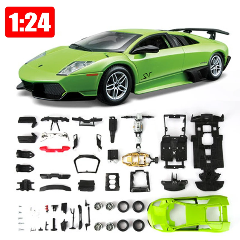 

1:24 DIY Assembly Cars Model Gallardo Alloy Car Static Model LP670-4 Sports Car Collection Model Color Box Package Toys Gift