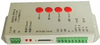 100% Good T-1000S SD Card LED Pixel Controller,DC5~24V,Max 2048pixels,Support WS2801,LPD6803,WS2811,TM1804,TM1809,LPD8806 etc.
100% Good T-1000S SD Card LED Pixel Controller,DC5~24V,Max 2048pixels,Support WS2801,LPD6803,WS2811,TM1804,TM1809,LPD8806 etc.
