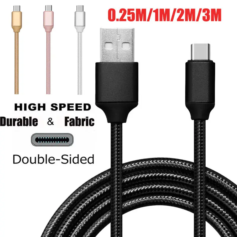 

NEW 0.25M 1M 2M 3M Braided USB 3.1 Type C Data Charger Sync Data Cable For Nexus 5X/6P LG G5/Samsung galaxy S8/S8 PLUS/S9/S9PLUS