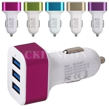 100Pcs/Lot Car Charger Three Port 5.1 A High-capacity Car Adapter 
100Pcs/Lot Car Charger Three Port 5.1 A High-capacity Car Adapter