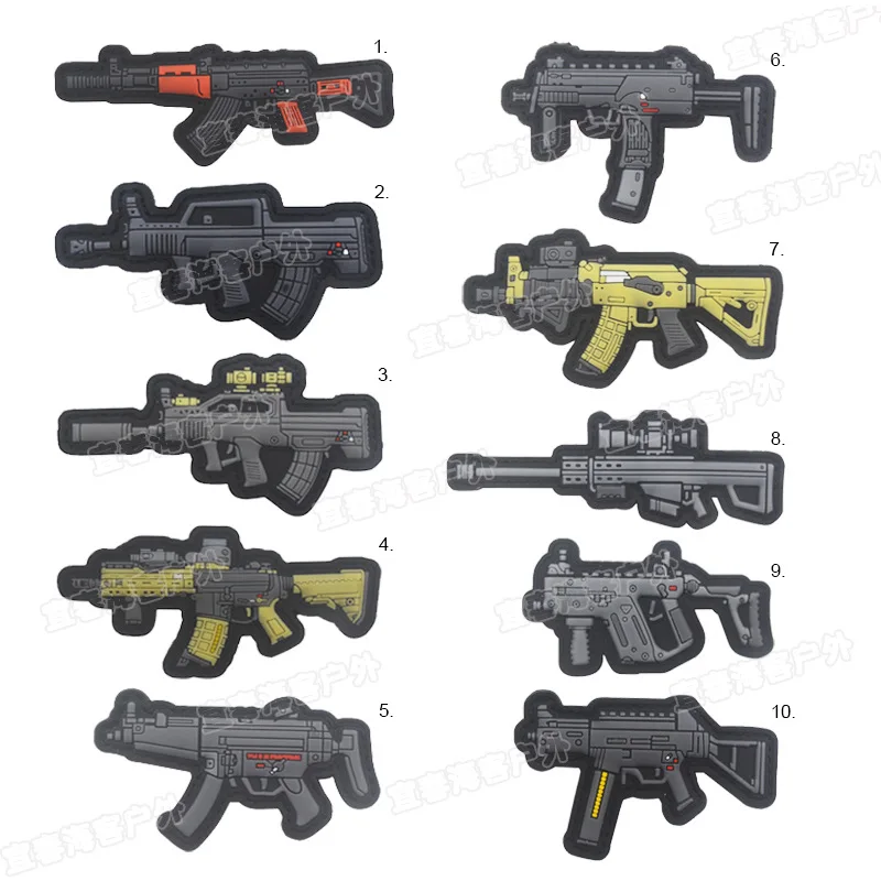 GUN Assault PISTOL RIFLE Sniper Airsoft Patch Machine Gun Embroidered Gun Shape PVC Patches RIFFLE CLUB SOW ARMY BLACK BADGE
GUN Assault PISTOL RIFLE Sniper Airsoft Patch Machine Gun Embroidered Gun Shape PVC Patches RIFFLE CLUB SOW ARMY BLACK BADGE