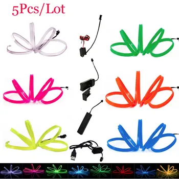 5Pcs/Lot Lighting String 1M 2M 3M 5M Dance Party Car Decor Beads DC Neon LED lamp Flexible EL Wire Rope Tube With Controller
5Pcs/Lot Lighting String 1M 2M 3M 5M Dance Party Car Decor Beads DC Neon LED lamp Flexible EL Wire Rope Tube With Controller