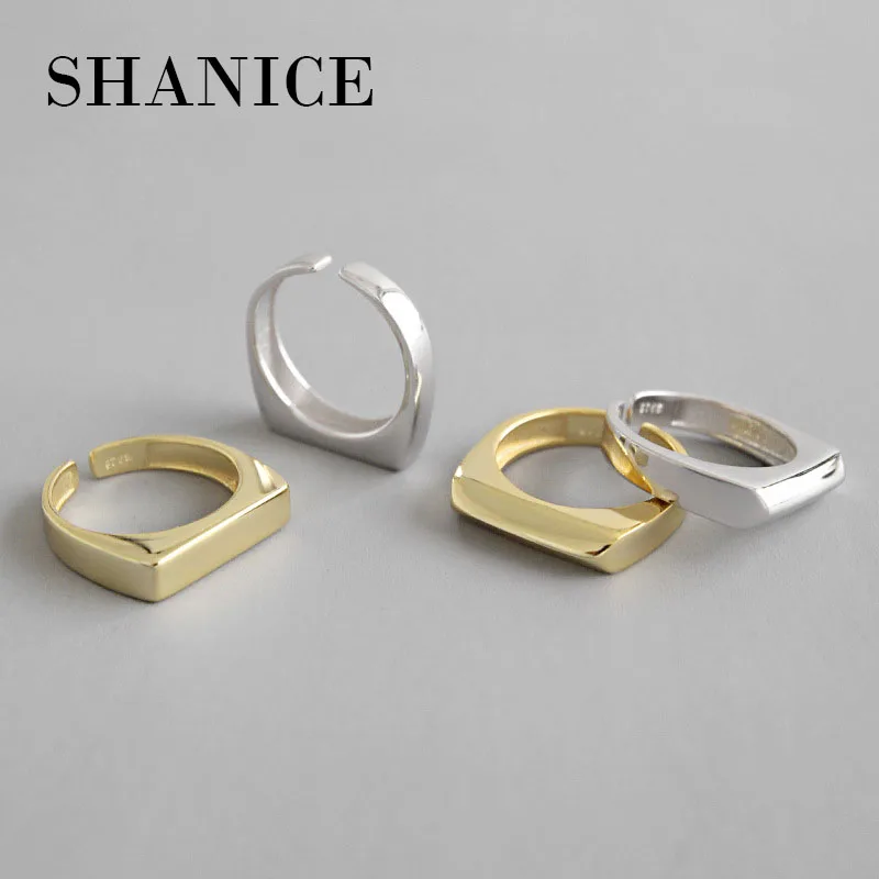 SHANICE 925 Sterling Silver Open Ring INS Minimalist Geometric Rectangular Smooth Face Ring 2019 Punk Fashion Jewelry Accessory
SHANICE 925 Sterling Silver Open Ring INS Minimalist Geometric Rectangular Smooth Face Ring 2019 Punk Fashion Jewelry Accessory