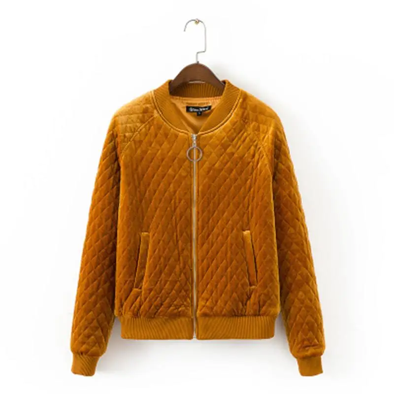 Fashion autumn gold velvet quilted baseball uniform solid color jacket jacket women's cotton coat wild winter Wild Women
Fashion autumn gold velvet quilted baseball uniform solid color jacket jacket women's cotton coat wild winter Wild Women