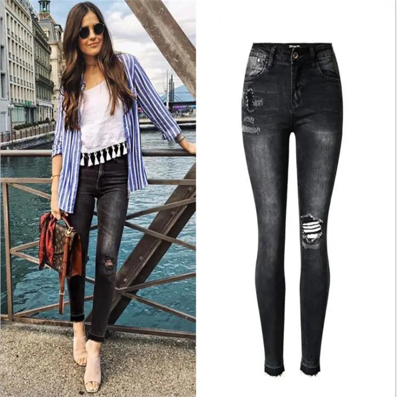 SupSindy Women jeans European style High waist skinny jeans ladies ripped jeans for women black Slim Pencil Pants denim trousers
SupSindy Women jeans European style High waist skinny jeans ladies ripped jeans for women black Slim Pencil Pants denim trousers
