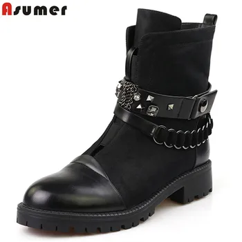 ASUMER 2020 New fashion ankle boots women round toe autumn winter boots med heels rivet classic ladies punk motorcycle boots
ASUMER 2020 New fashion ankle boots women round toe autumn winter boots med heels rivet classic ladies punk motorcycle boots