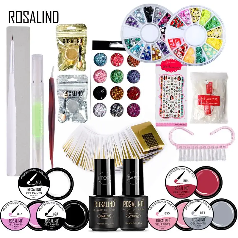 Rosalind 21PCS Nail Gel polish Tool Set Kit UV Lamp 5ML Nail Brush Painting Gel Polish Base Top 6W Nail Art 1 Set For Manicure
Rosalind 21PCS Nail Gel polish Tool Set Kit UV Lamp 5ML Nail Brush Painting Gel Polish Base Top 6W Nail Art 1 Set For Manicure